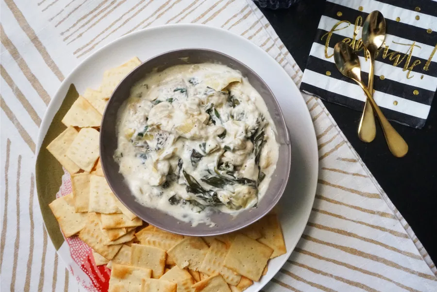 Instant Pot Spinach Artichoke Dip that can be made in 5 minutes total!