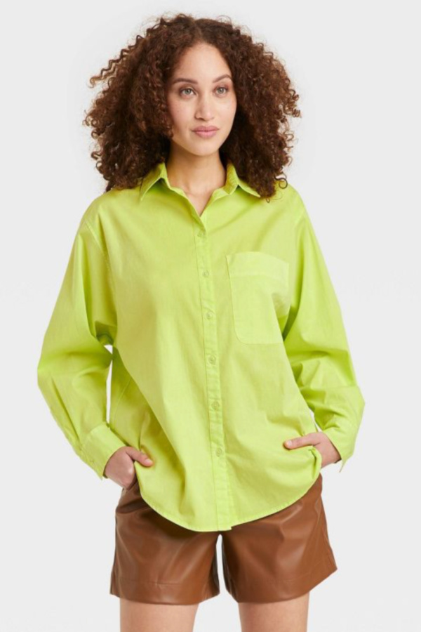 Lime green for spring and summer: Target oversized boyfriend shirt Lime green for spring and summer: Target oversized boyfriend shirt