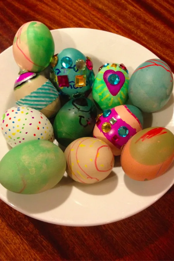 Easter Egg decorating ideas - gold and pastel at Land of Nod blog