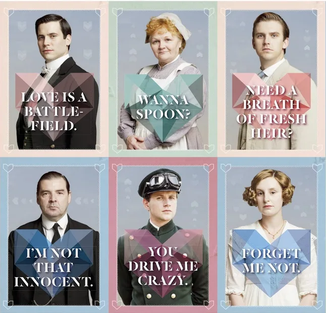 Printable Downton Abbey Valentines from Cobalt & Dash