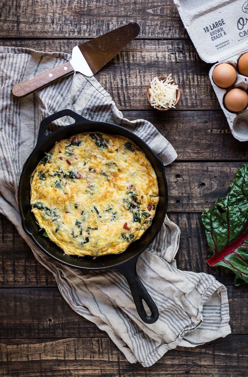 Swiss Chard and Parmesan Frittata Recipe (Printable/Recipe Card)