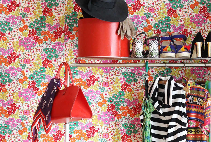 How to use fabric as wallpaper: Tons of ideas from our favorite design blogs like this tutorial from Apartment Therapy