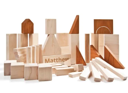 Best gifts for a two year old: Personalized wooden blocks by Larsen Toy Lab