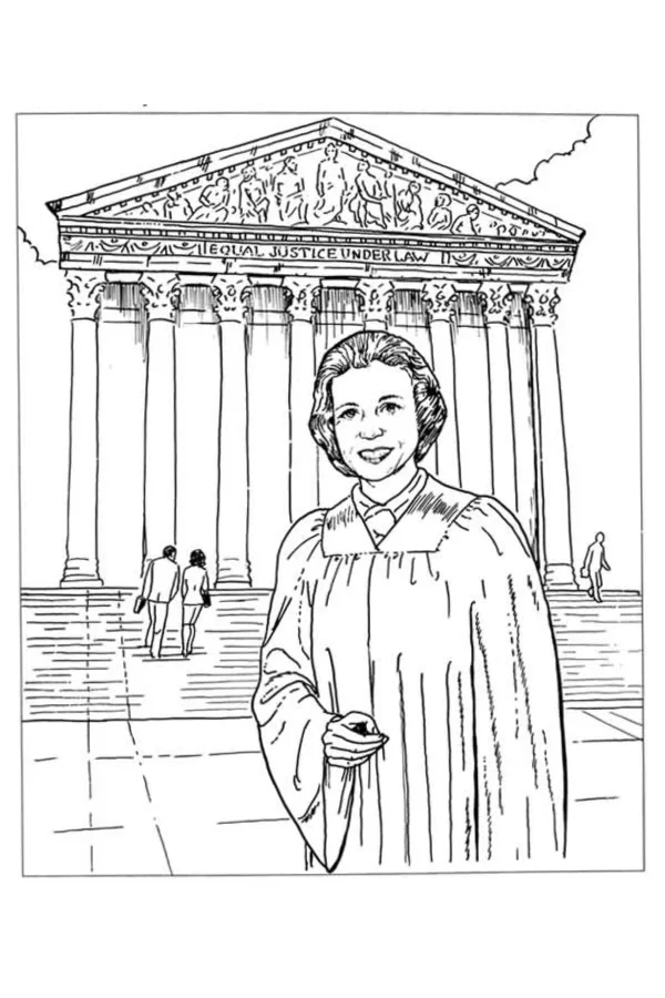 National Women's History Month coloring pages: Justice Sandra Day O'Connor
