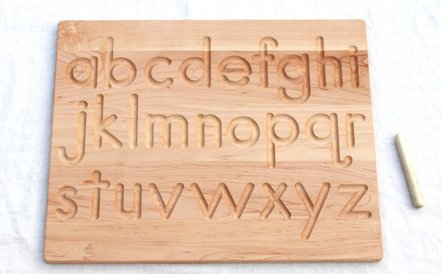 Handwriting help for kids: Wooden letter boards by From Jennifer