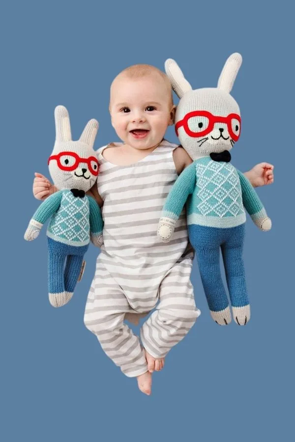 Beautifully designed bunny plates are a lovely baby gift for Easter