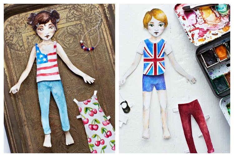Brooklyn and London Paper Dolls by Lova Blåvarg for Sweet Paul (printable)