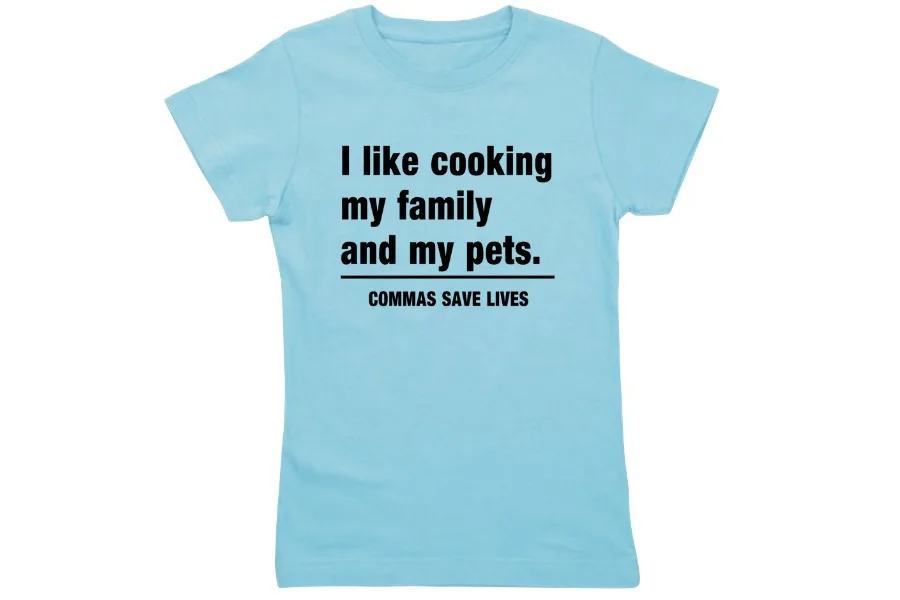 Commas save lives: One of the most hilarious kids tees weve seen to promote a love of learning and the importance of punctuation!)