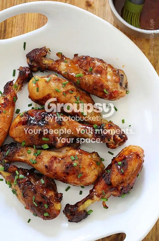 Sweet 'n Spicy Grilled Drumsticks Recipe (Printable/Recipe Card)