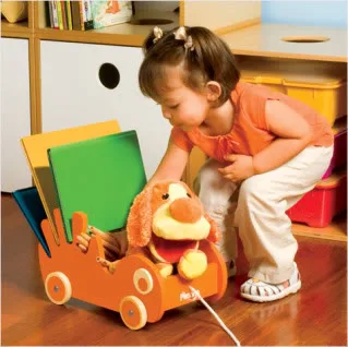 It's a pull toy! It's a bookmobile!