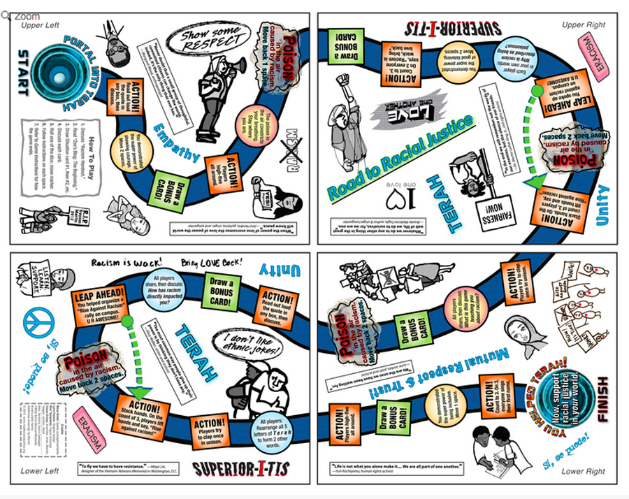 The Road to Racial Justice board game is meant for classrooms, but is a great learning tool at home, too