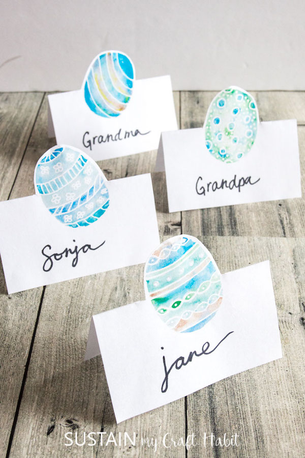 Free Easter printables: Painted name card printables by Sustain My Craft Habit Free Easter printables: Painted name card printables by Sustain My Craft Habit