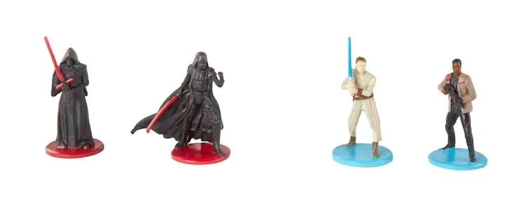 Star Wars Monopoly set tokens with Rey