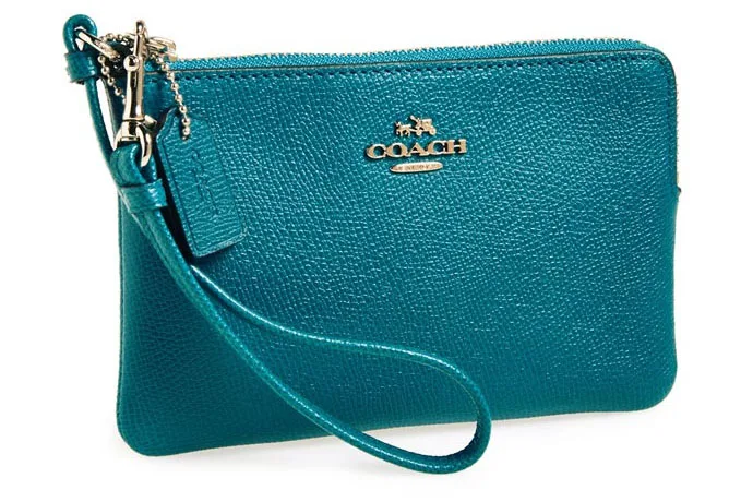 Designer accessories under $100 (perfect for holiday gifts!): Coach small leather wristlet