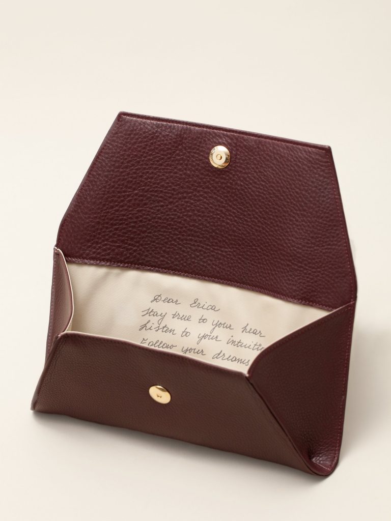 Personalized envelope clutch or handbag printed with your own note inside from Fontem: Perfect for Mother's Day!