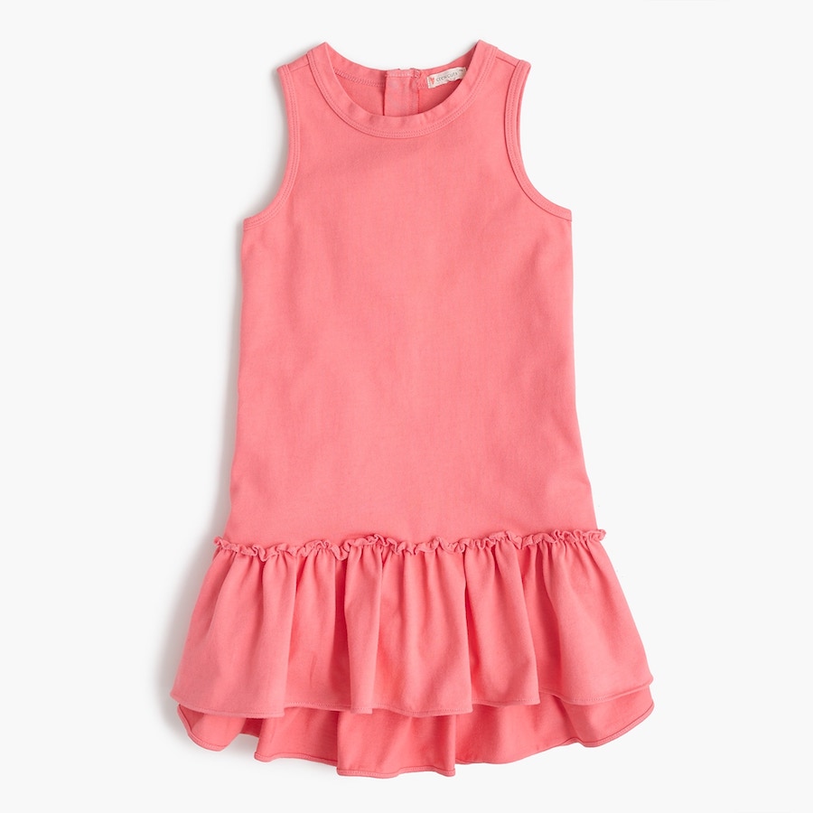 Versatile Spring dresses for kids: Coral ruffle-hem dress at J Crew Versatile Spring dresses for kids: Coral ruffle-hem dress at J Crew