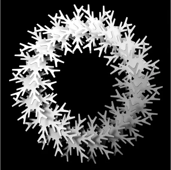 Cardboard snowflake wreath