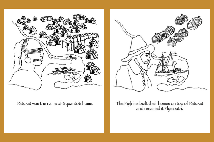 Historically accurate Thanksgiving coloring pages: how Patuxet became Plymouth