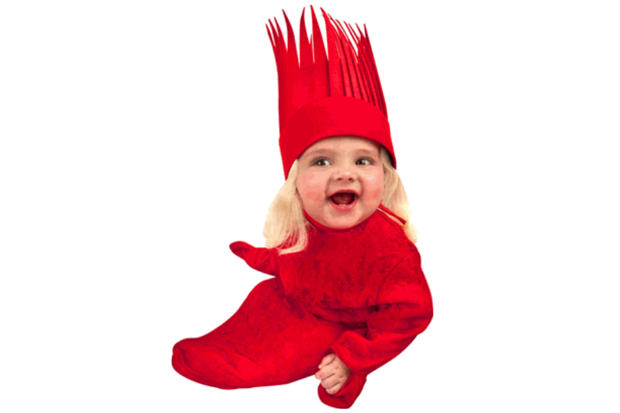 Hottest pop culture baby Halloween costumes: Lady Gaga red bunting Hottest pop culture baby Halloween costumes: Lady Gaga red bunting