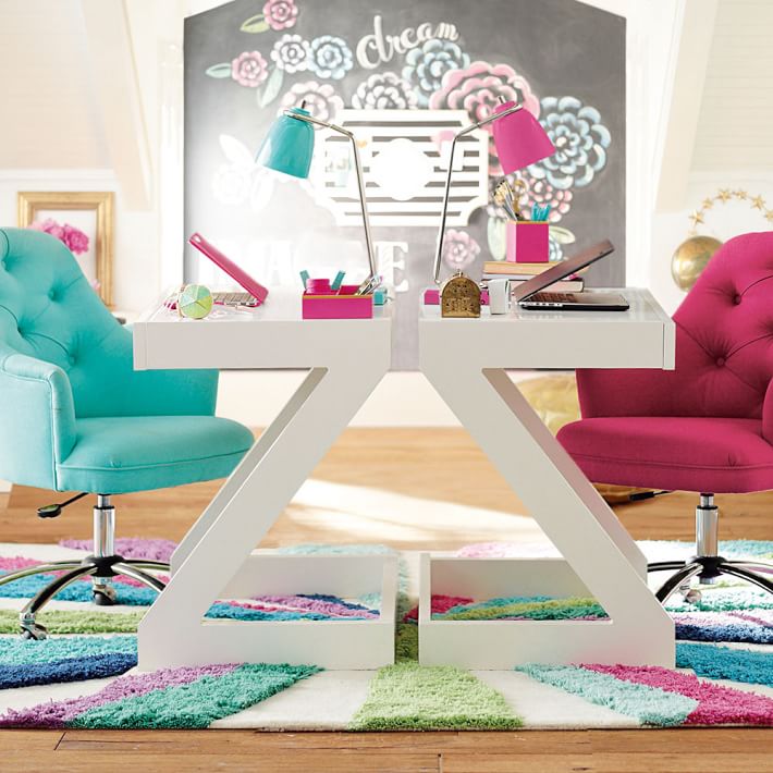 Kid-friendly workspace ideas: Z Desk by PB Teen Kids' workspace ideas: Z Desk by PB Teen