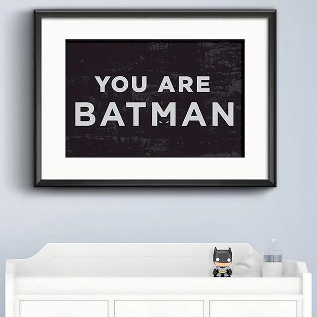 Kid-friendly workspace ideas: You Are Batman by Fresh Words Market