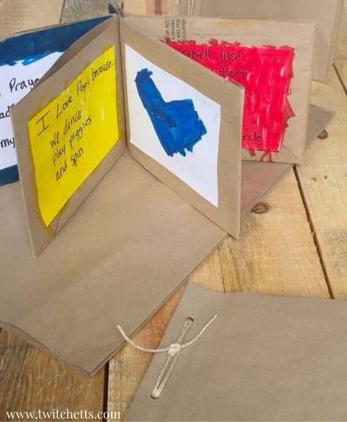 Turn a grocery bag into a Mother's Day book using this idea from Twitchetts