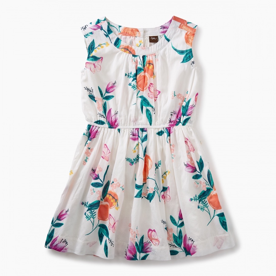 Versatile Spring dresses for kids: Peach floral dress at Tea Collection Versatile Spring dresses for kids: Peach floral dress at Tea Collection