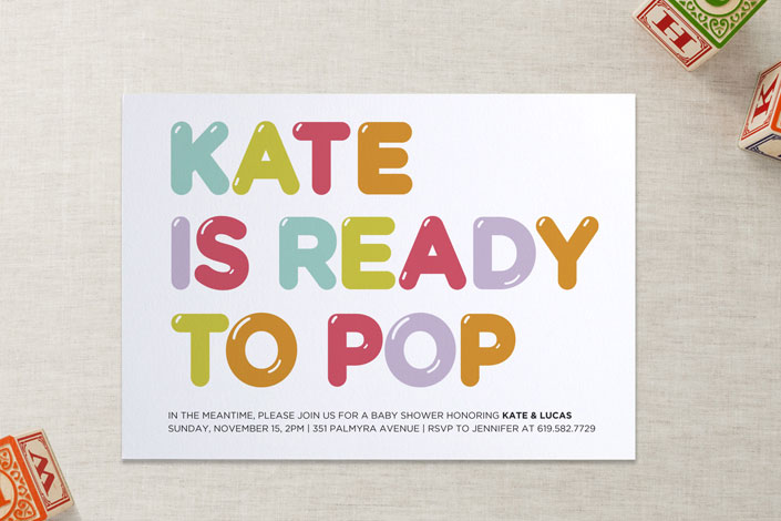 Cool baby shower invitations -she's gonna pop - minted | Cool Mom Picks Cool baby shower invitations -she's gonna pop - minted | Cool Mom Picks