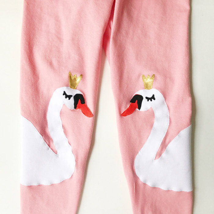Cool kids' leggings: Swan leggings at The Trendy Tot Cool kids' leggings: Swan leggings at The Trendy Tot