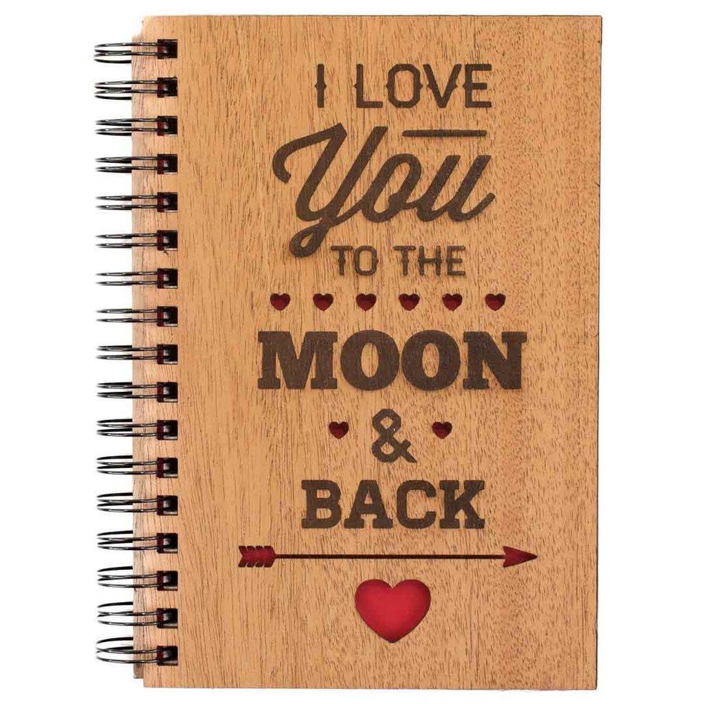 “Love You to the Moon and Back” Wooden Journal