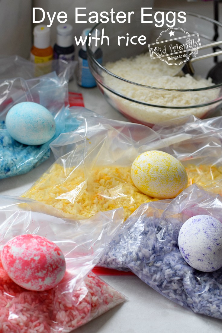 Easter egg techniques for toddlers: rice-dyed Easter eggs at Kid-Friendly Things to Do