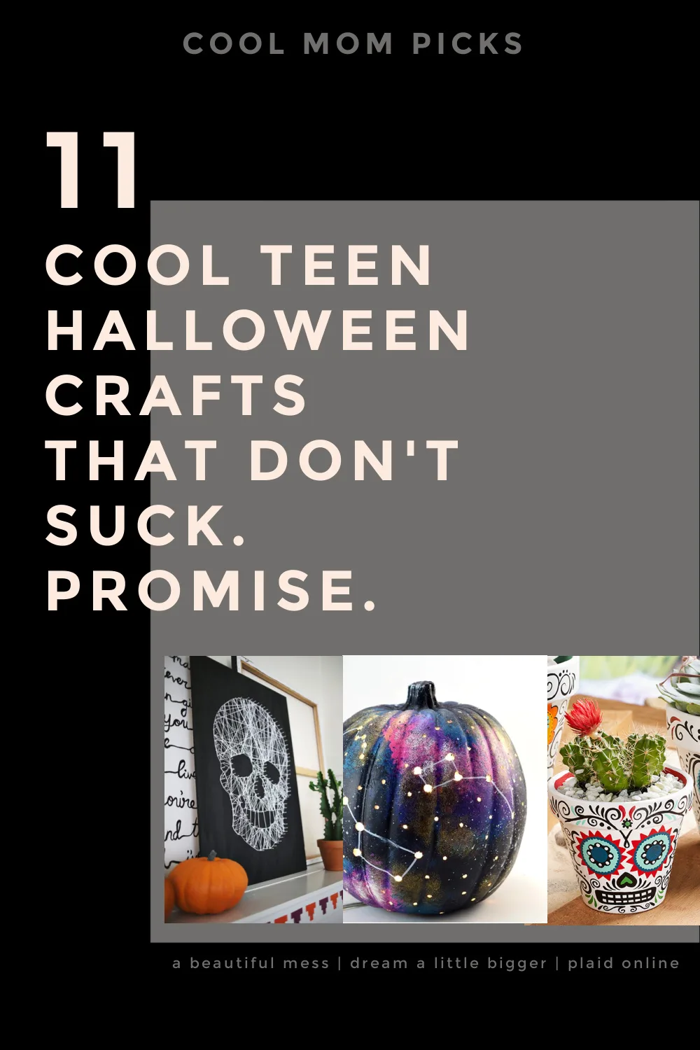 Cool Halloween crafts for teens: Galaxy painted pumpkin tutorial via Dream a Little Bigger