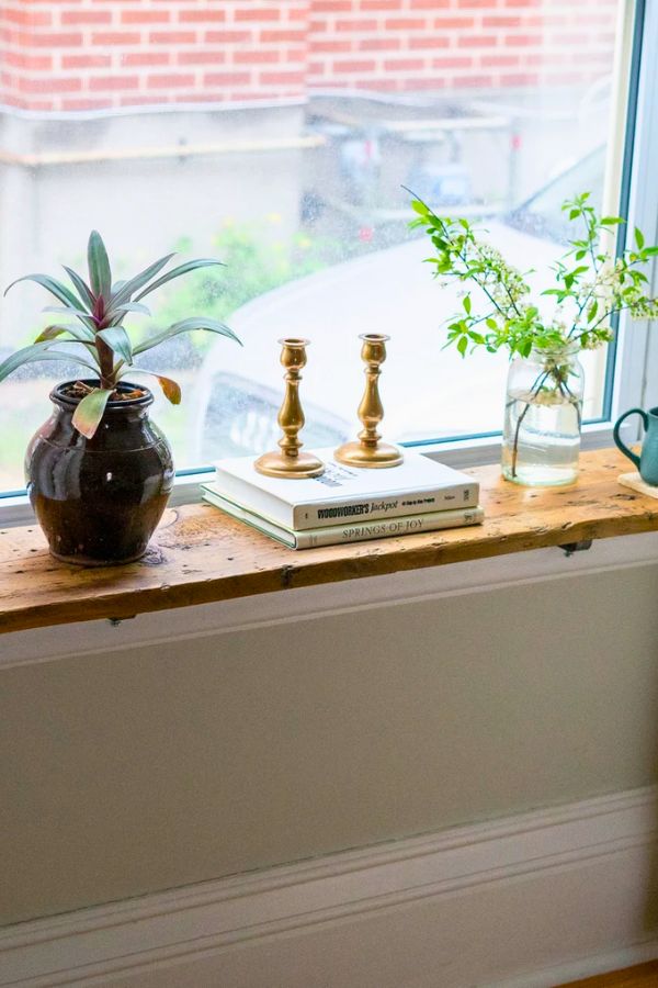 Handcrafted Reclaimed Wood Windowsill Shelf Extension