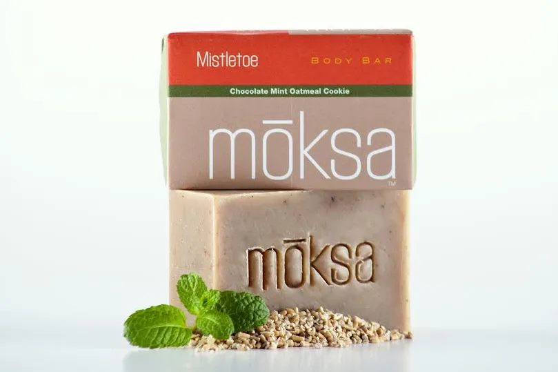 Moksa Organics Mistletoe holiday bath set