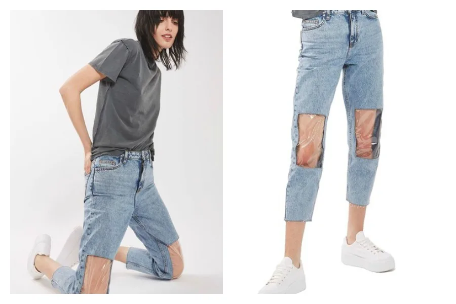 People are writing hilarious reviews of the Clear Knee Mom Jeans at Nordstrom and we can't stop laughing