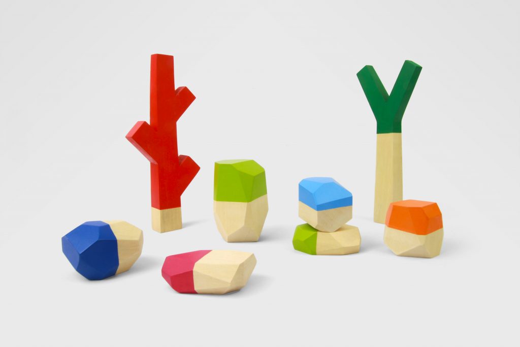 Sticks and Stones set of nature inspired wooden blocks, handmade by Water & Lightning