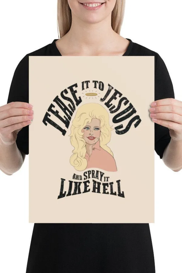 Gifts for Dolly Parton fans: Thanks Dolly vaccine sticker via OMG Vote on Etsy