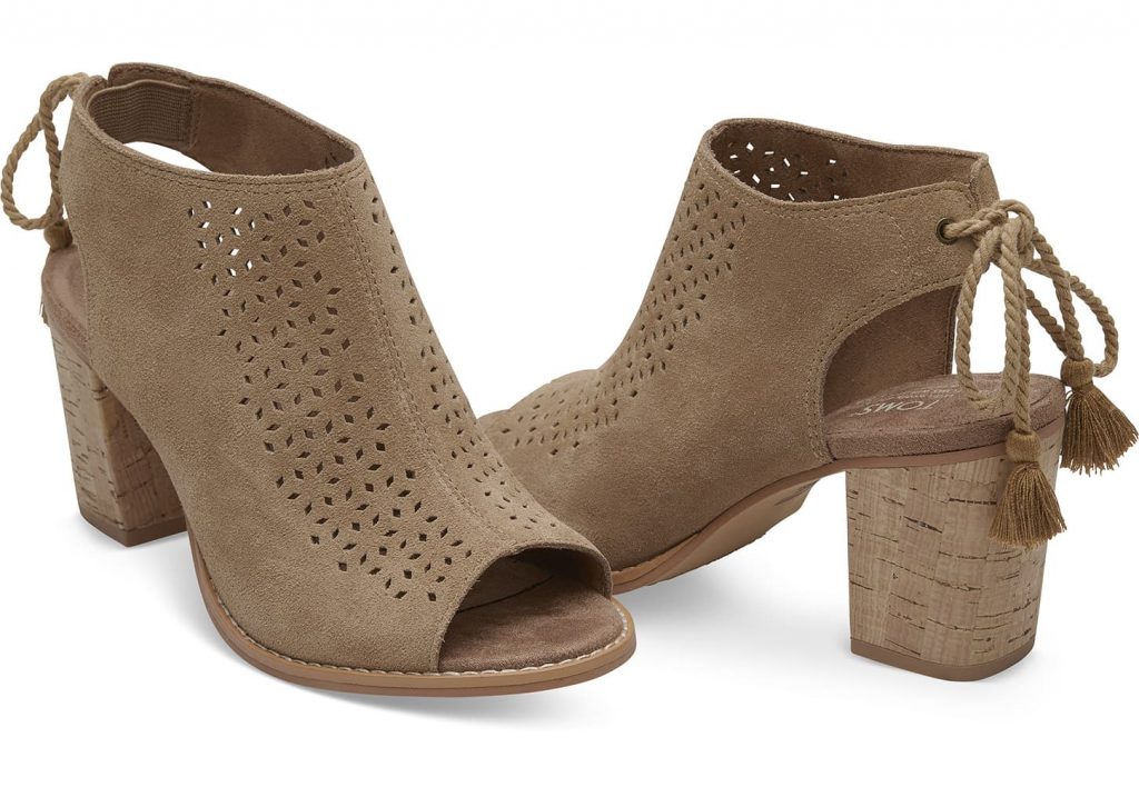 TOMS Toffee Perforated Suede Booties TOMS Toffee Perforated Suede Booties
