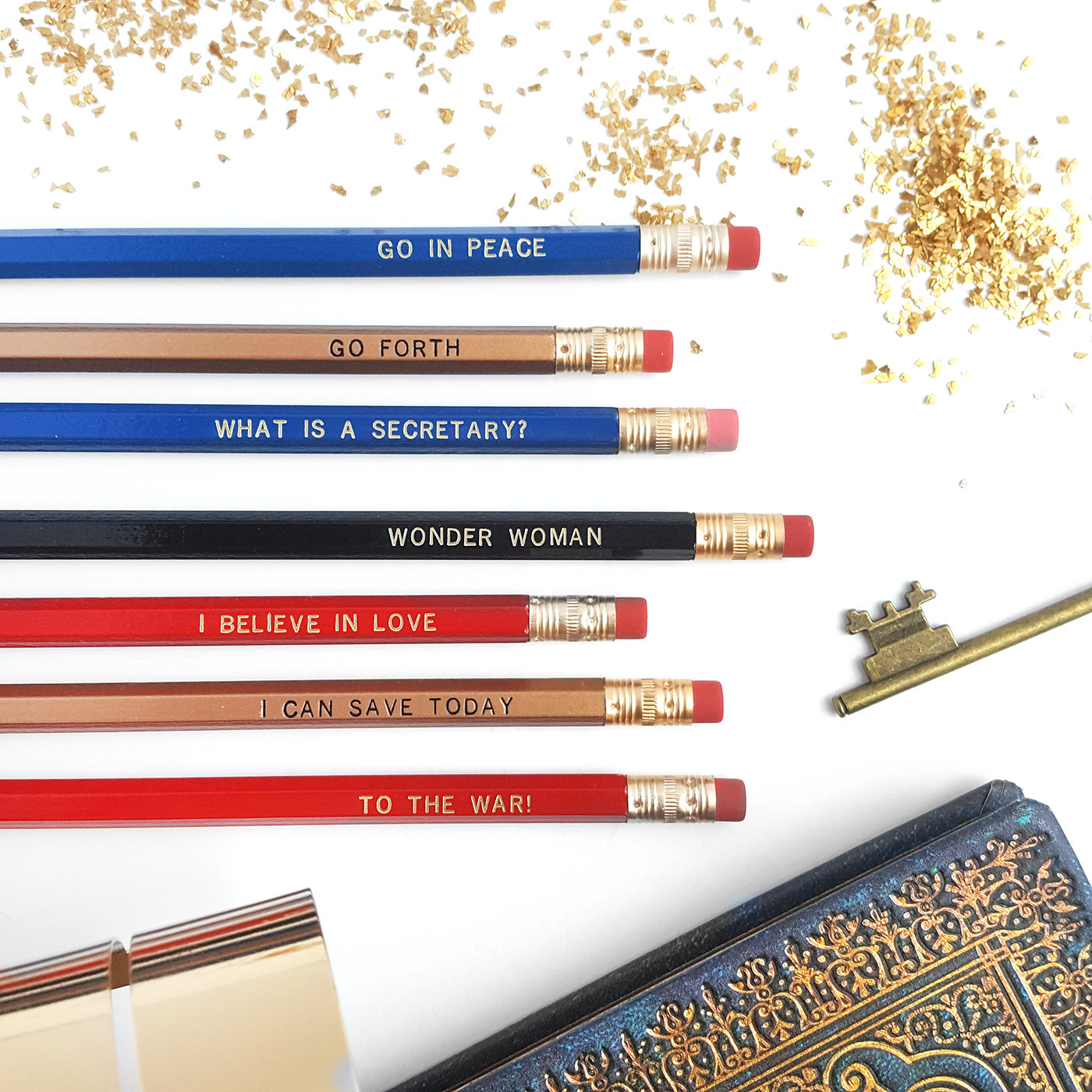 Wonder Woman Pencil Set by Icey Designs on Etsy | Cool Wonder Woman Gear | Back to School Shopping Guide 2017