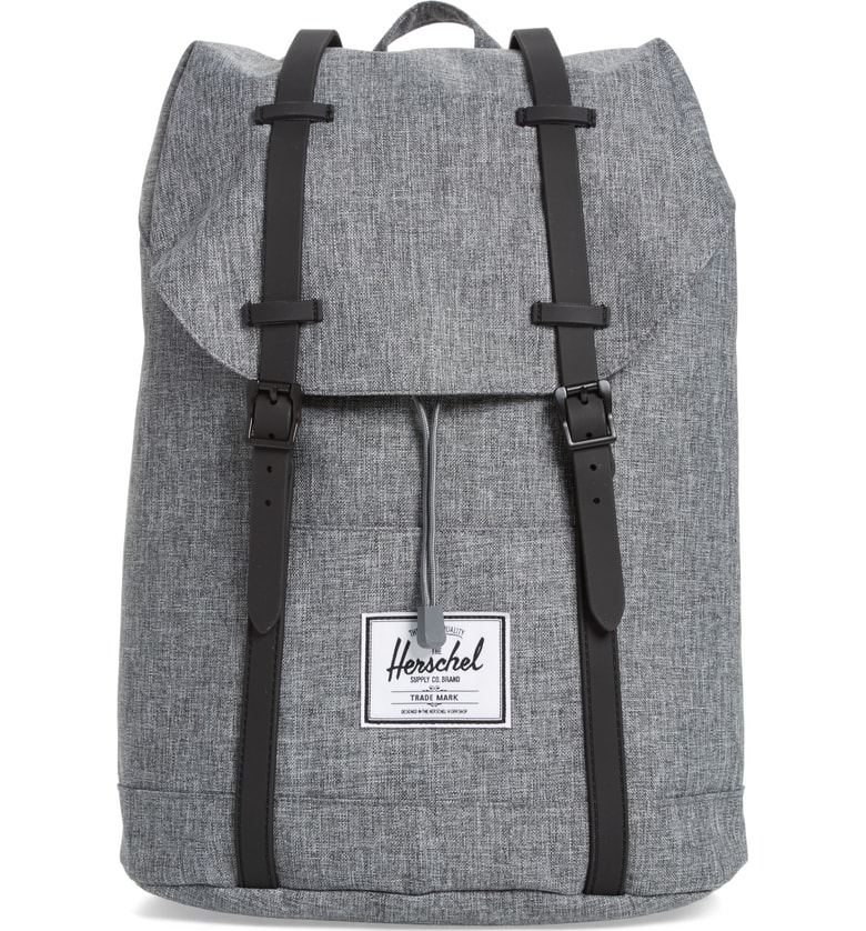 Cool backpacks for tweens and teens: Herschel backpack in heather grey Cool backpacks for tweens and teens: Herschel backpack in heather grey
