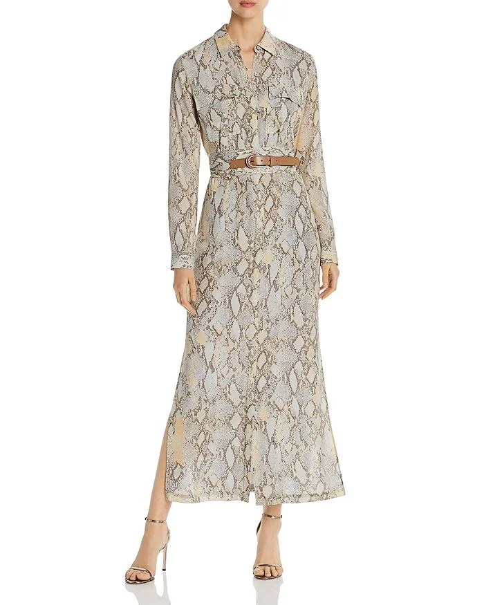 Long belted shirt dresses for fall: Tiger print dress by Whistles London