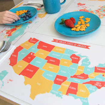Geography learning placemats for kids from Sarah + Abraham Geography learning placemats for kids from Sarah + Abraham