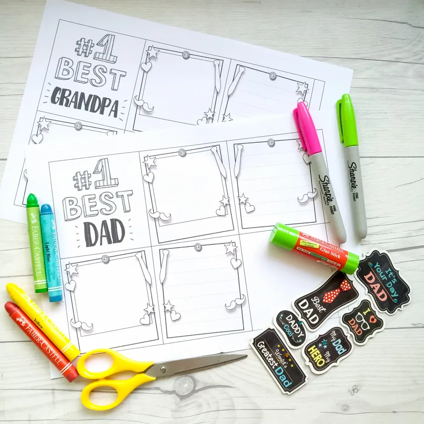 Use Make and Take's free printable pages to make this little accordion book for dad or grandpa