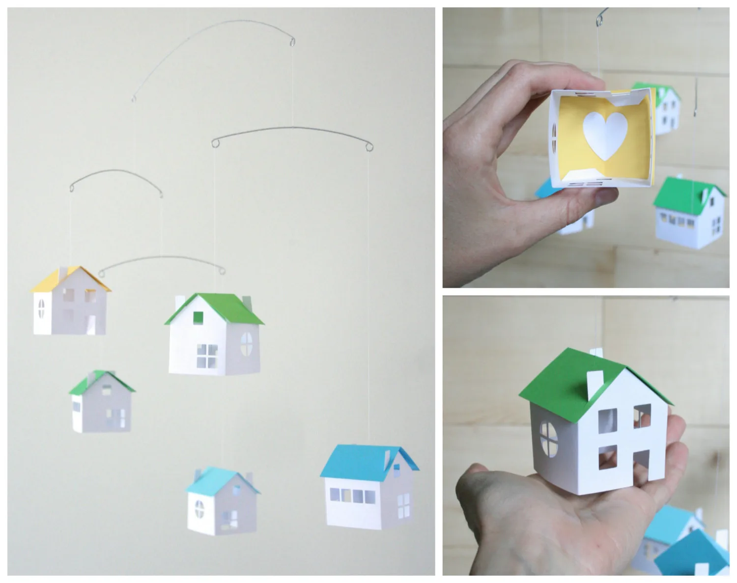Valentine's Day gifts for babies: Little Paper Houses Mobile by Love Lou Home