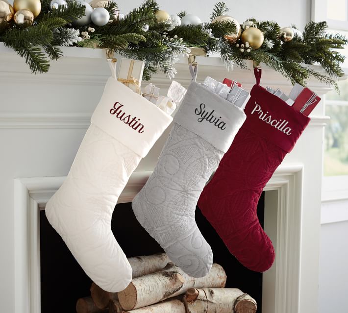 Pottery Barn Personalized Velvet Christmas Stocking