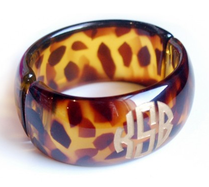 Custom jewelry for mom: Monogram tortoise bracelet by Moon & Lola Custom jewelry for mom: Monogram tortoise bracelet by Moon & Lola