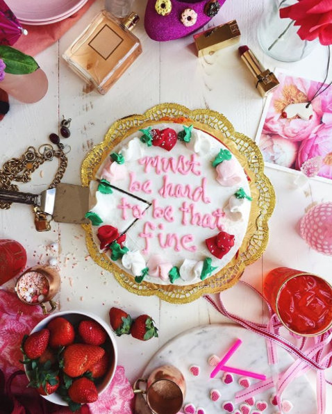 A homemade cake is an awesome self-care gift for a friend! This one from Joy The Baker via @DrakeonCakes on Instagram. Brilliant!