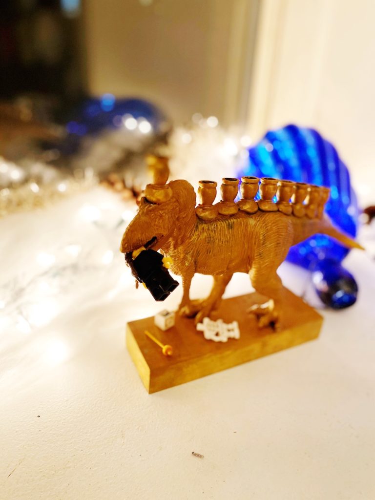 The menorahsaurus is extra hungry this year | On wishing people happy or merry whatever | cool mom picks