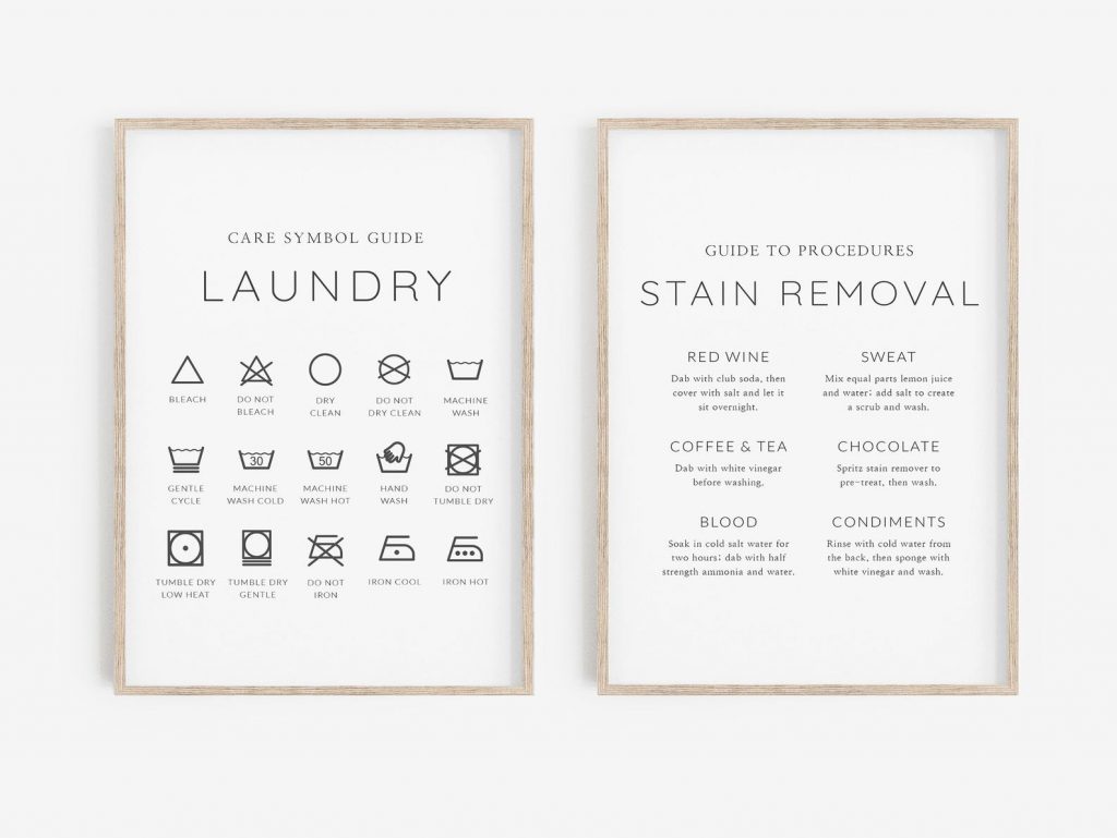 Laundry Symbol Print Set by Wild Fig Paperie
