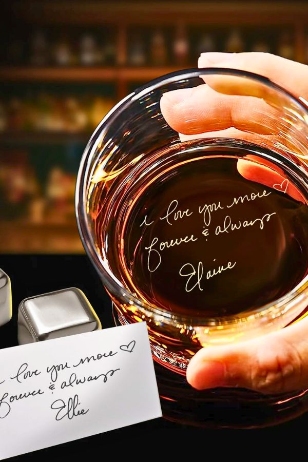 Custom Handwriting Whiskey Glass